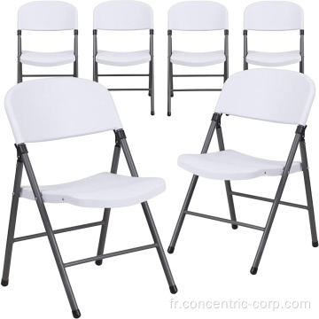 Chaise pliante en plastique blanc d&#39;une capacité de 330 lb